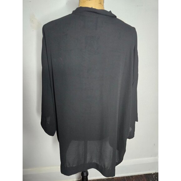 ASOS Black Semi Sheer Kimono Cardigan size 6 - Picture 3 of 9
